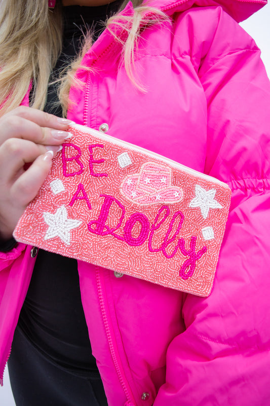 Be A Dolly Beaded Bag- Pink