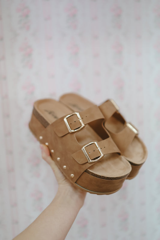 Dakota Platform Sandals - Tan