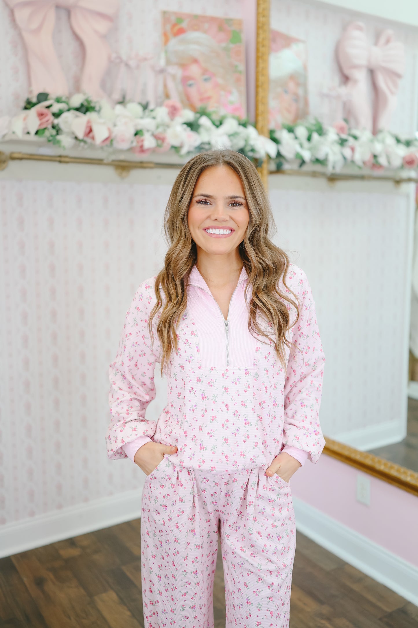 Lollie Ditsy Floral Thermal Set - Pink