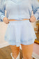 Meredith Eyelet Trim Waffle Knit Skort Set - Blue