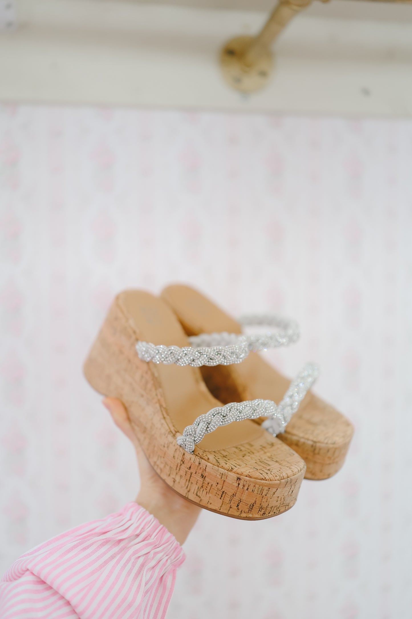 PREORDER: Maya Rhinestone Wedge - Silver