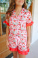 Strawberry Field Pajama Set - Red