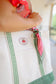 Farm Fresh Strawberry Field Canvas Tote Bag - Cream/Green