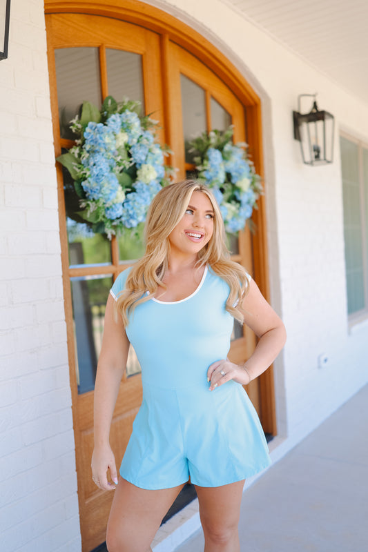 Cameron Active Romper - Blue Breeze