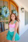 Brynn Colorblock Frill Strap Active Dress - Pink Multi