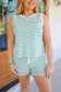 Kyrie Striped Tank & Short Set - Green/Ivory