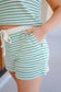 Kyrie Striped Tank & Short Set - Green/Ivory
