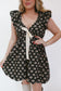Victoria Bubble Sleeve Floral Dress - Black