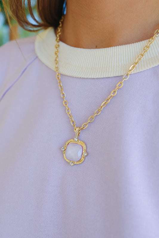 Daydream Stone Necklace & Earrings - Lavender