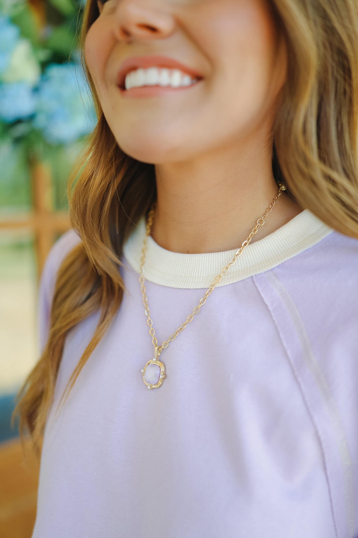 Daydream Stone Necklace & Earrings - Lavender