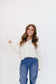 Sylvia V-Neck Popcorn Sweater - Cream