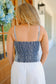 Kaden Sequin Embroidered Denim Corset Top - Light Wash