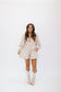 Presley Floral Denim Romper - Cream