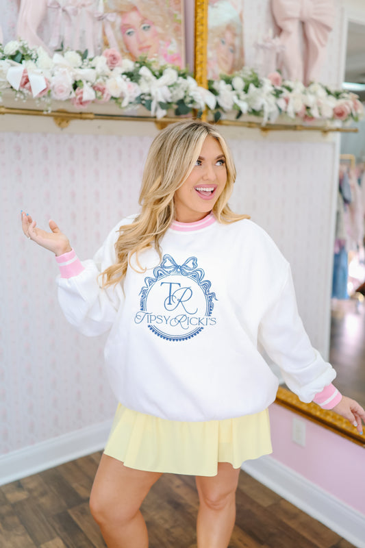 Tipsy Ricki's Embroidered Pullover - White