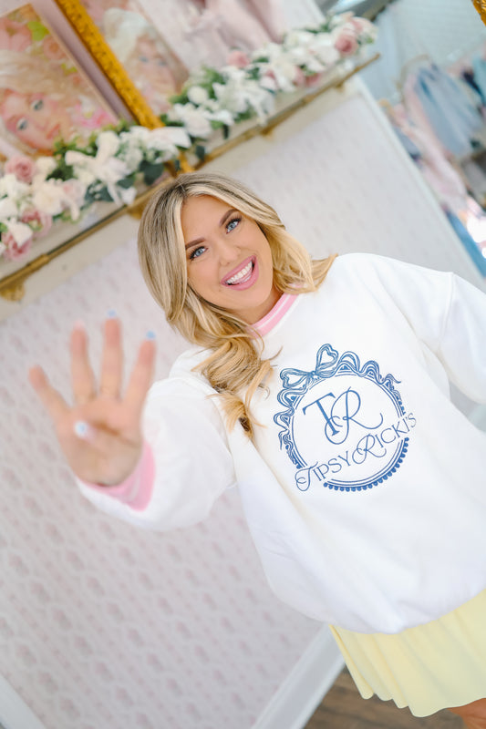 Tipsy Ricki's Embroidered Pullover - White