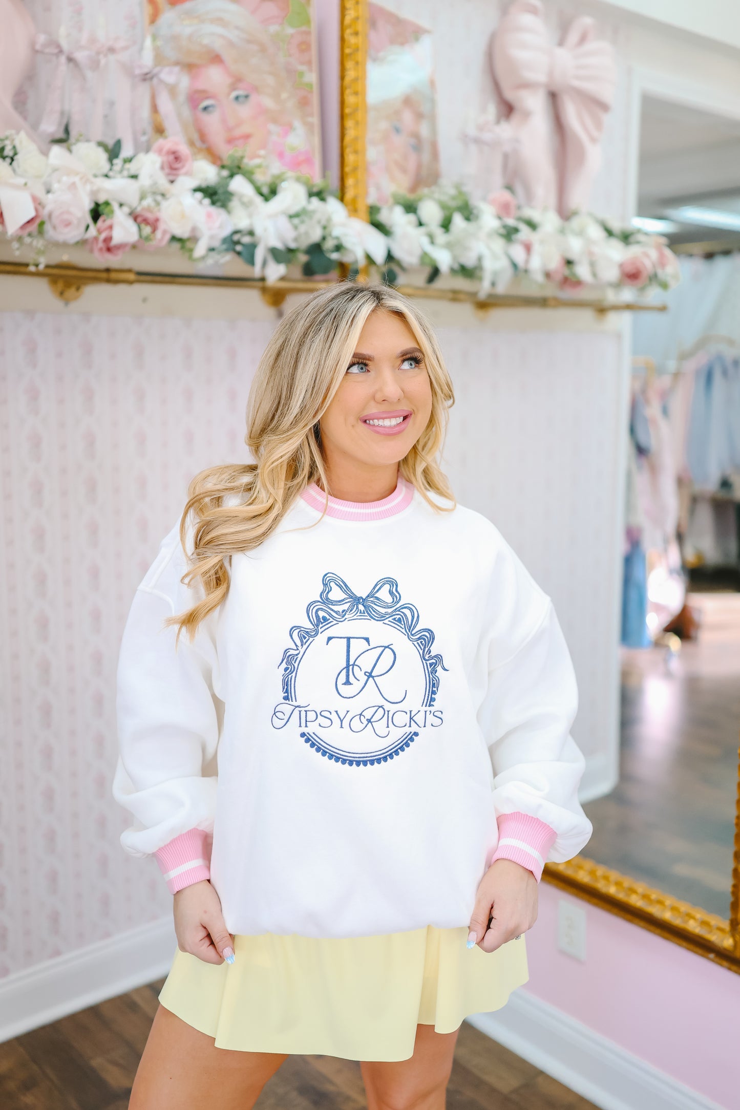 Tipsy Ricki's Embroidered Pullover - White