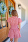 Marley Gingham Bubble Sleeve Smocked Romper - Red