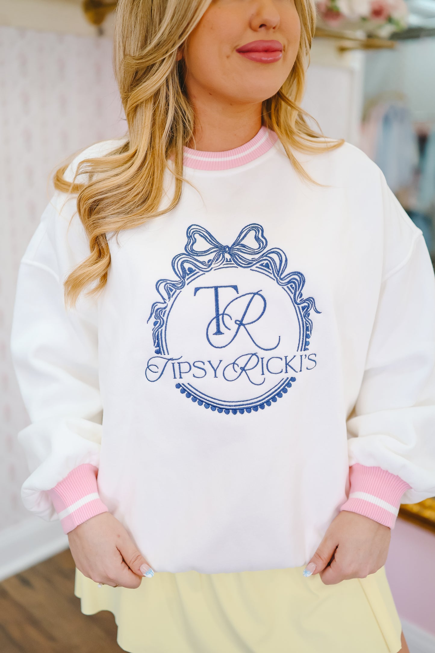 Tipsy Ricki's Embroidered Pullover - White