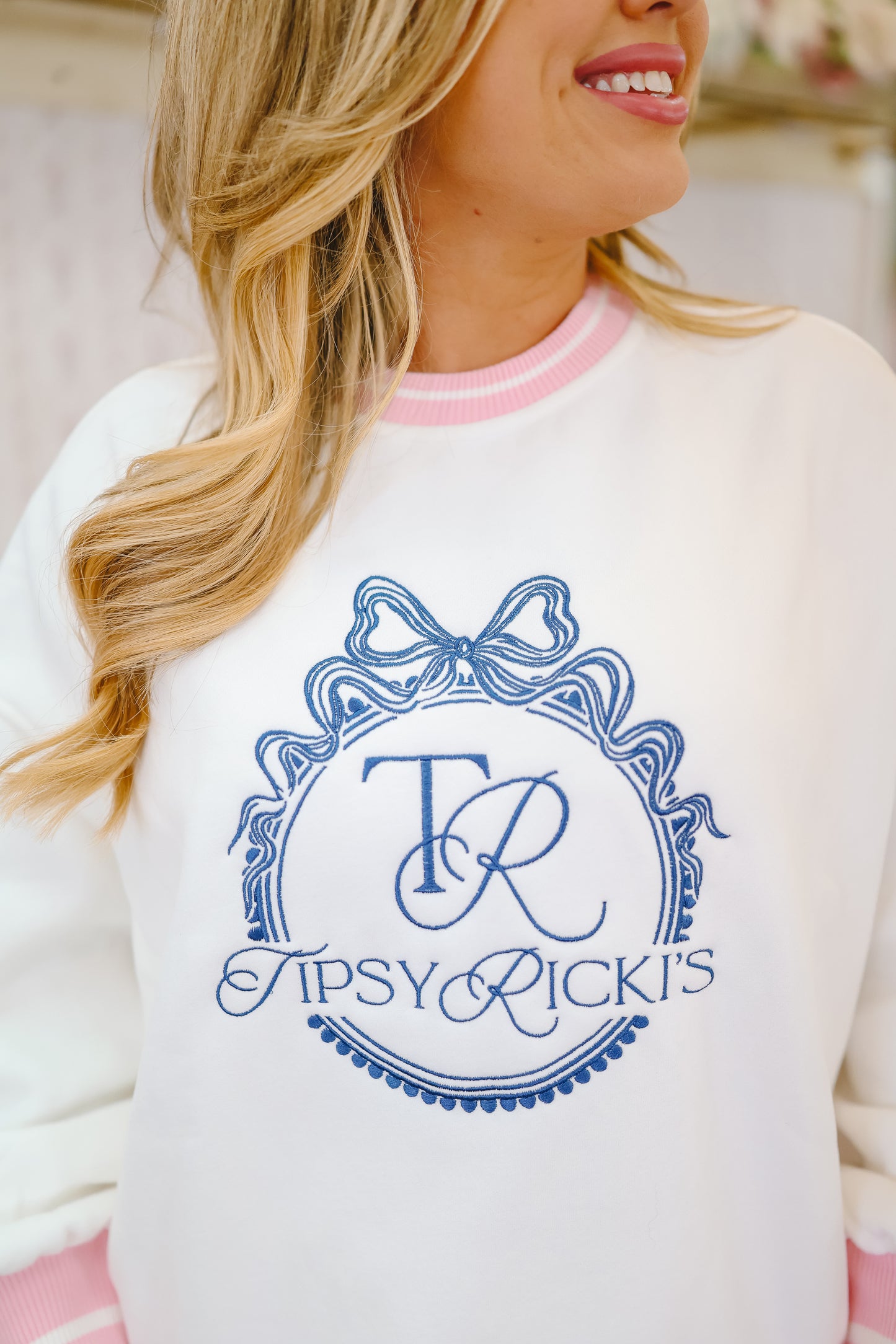 Tipsy Ricki's Embroidered Pullover - White