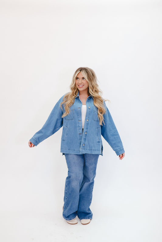Frankie Oversized Denim Jacket - Light Wash