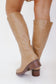 Suzie Tall Faux Leather Boots – Saddle Tan