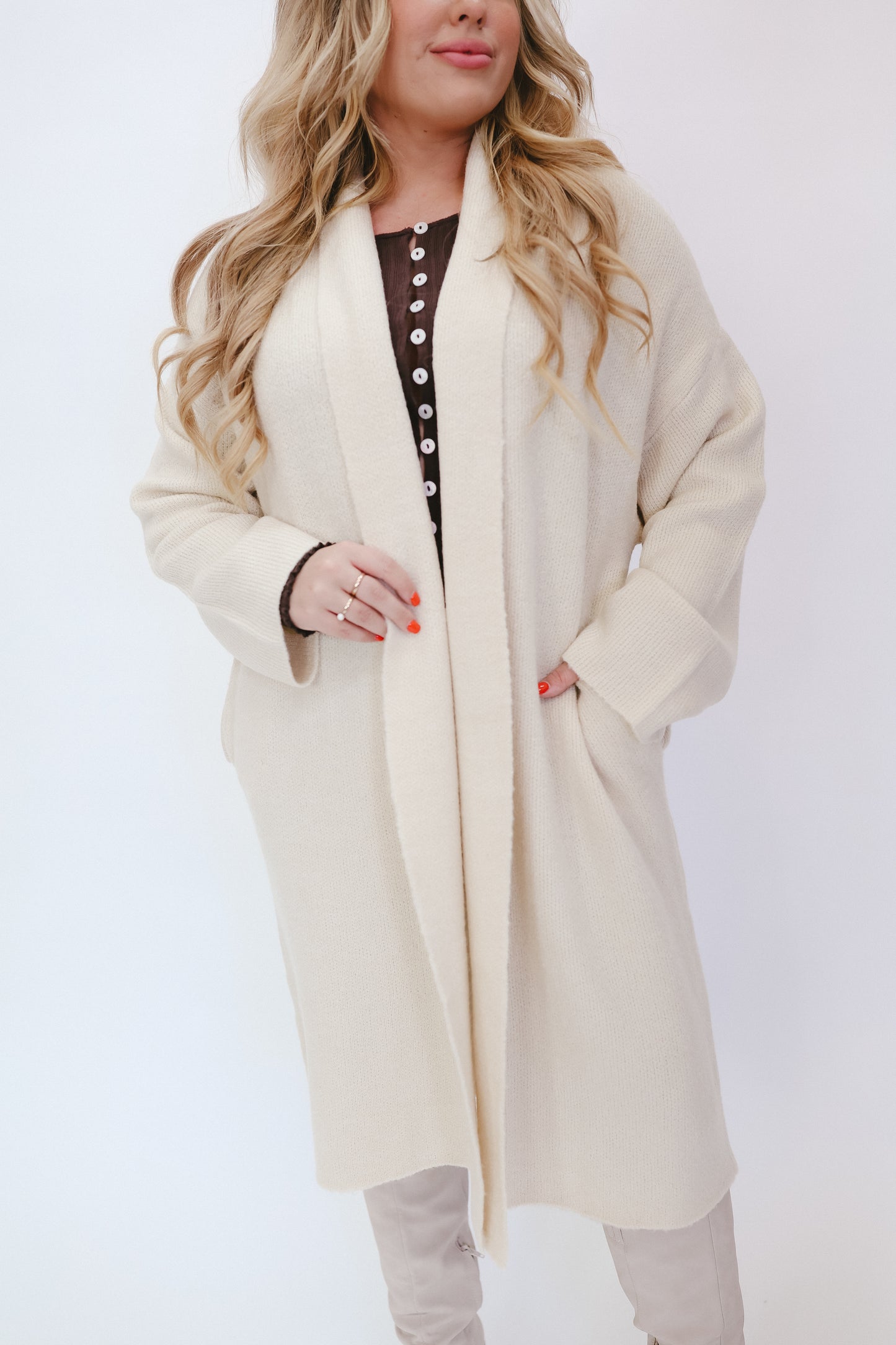 Alora Duster Sweater - Cream