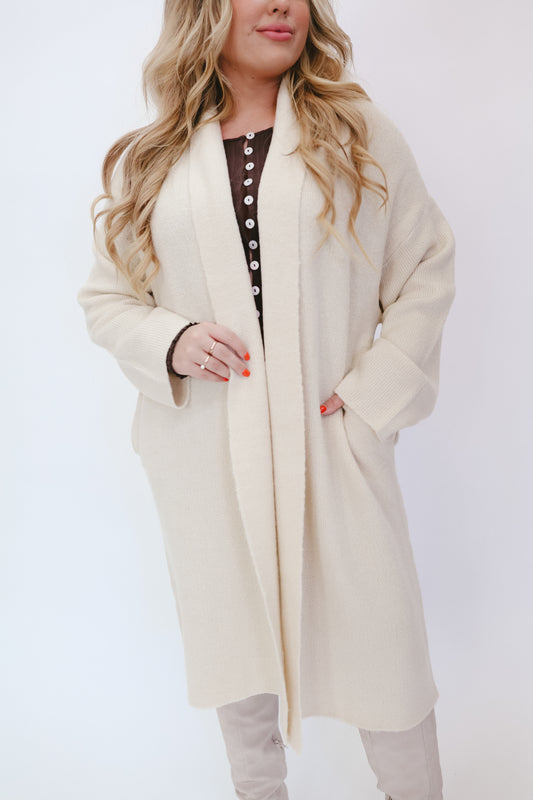 Alora Duster Sweater - Cream