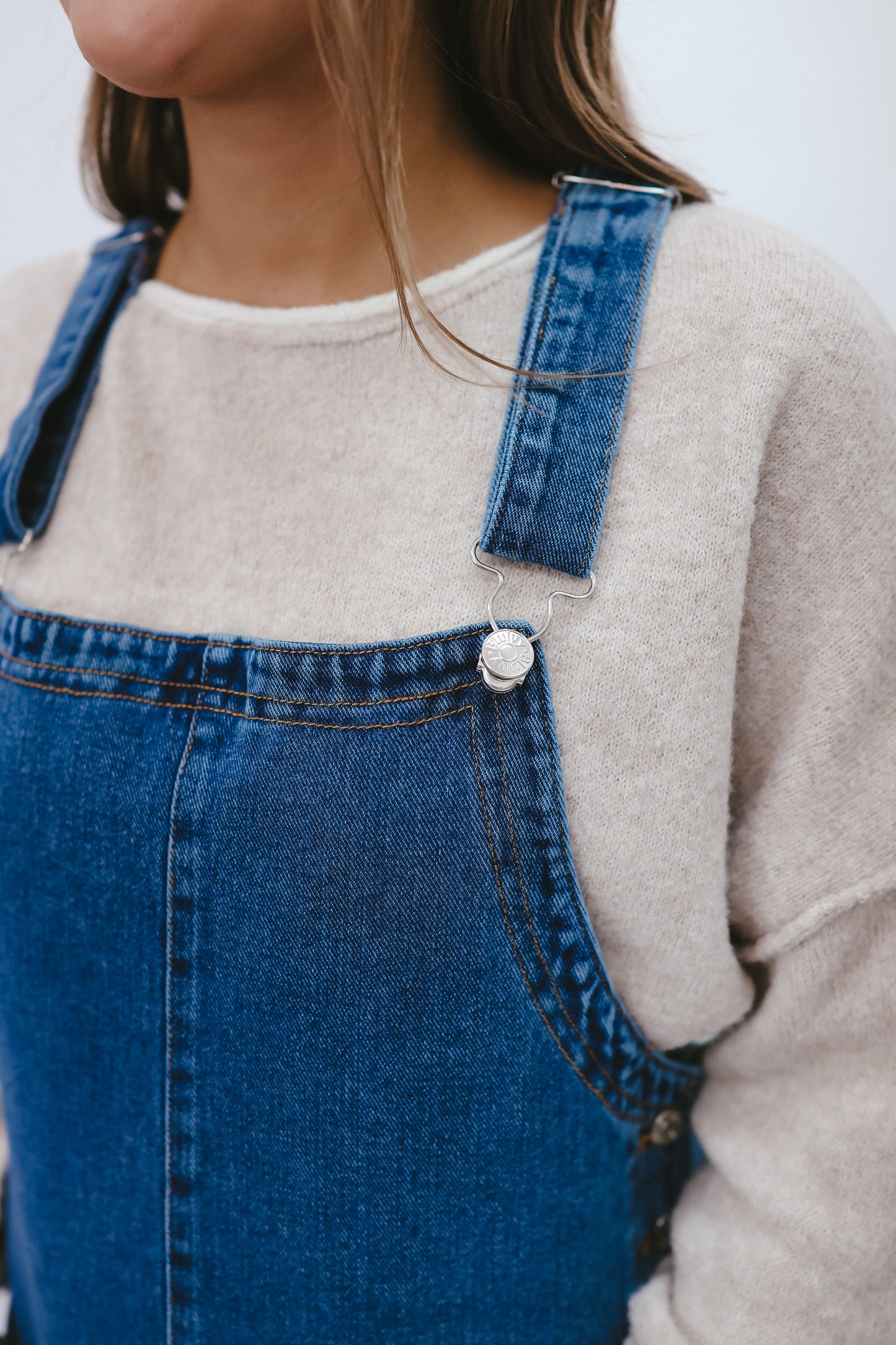 Tatum Denim Overall Dress - Medium Wash