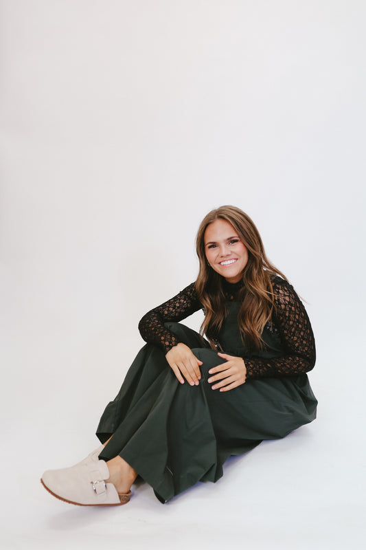 Blaire Lace Wide Leg Overalls - Black