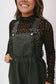 Blaire Lace Wide Leg Overalls - Black