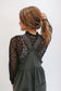Blaire Lace Wide Leg Overalls - Black