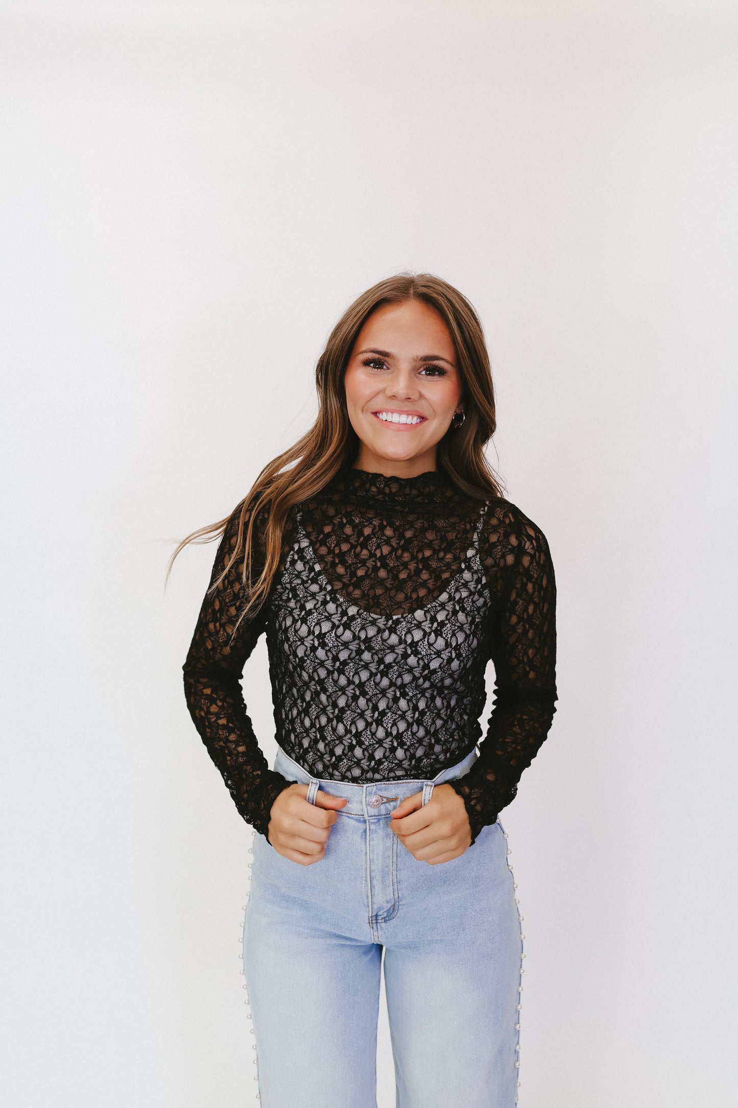 Loretta Lace Long Sleeve Top - Multiple Colors