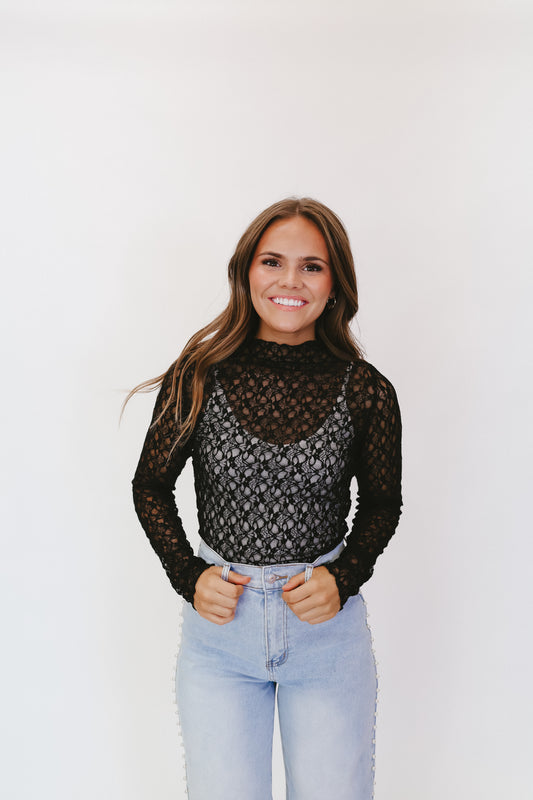 Loretta Lace Long Sleeve Top - Multiple Colors