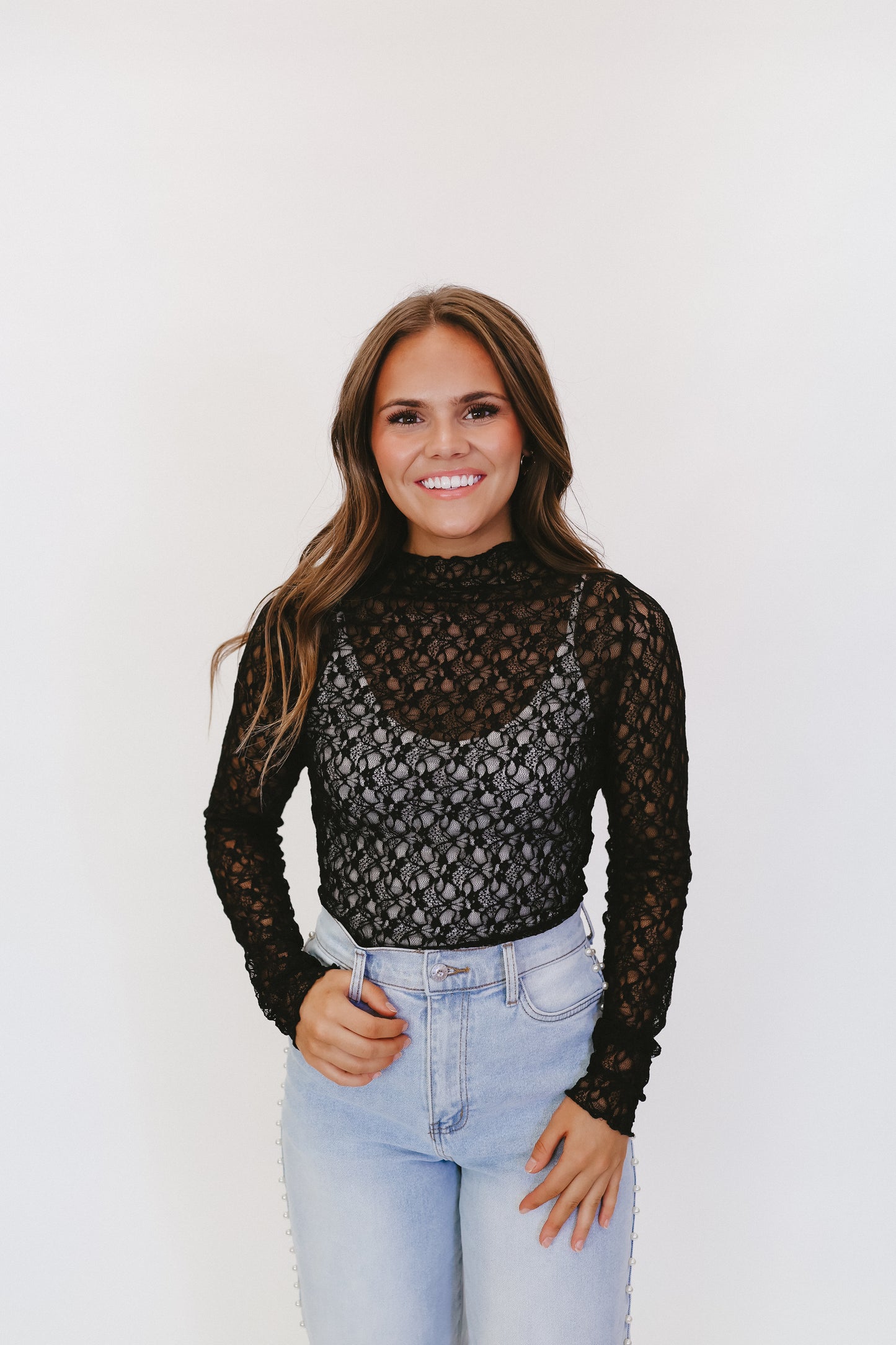 Loretta Lace Long Sleeve Top - Multiple Colors