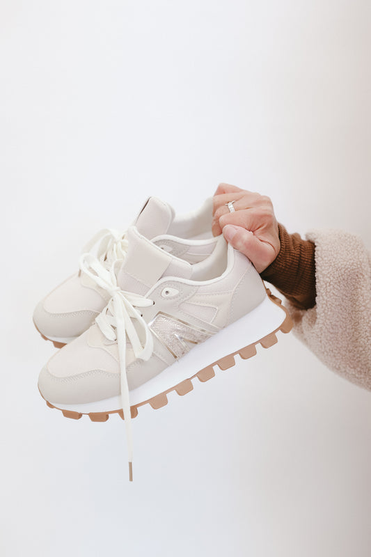 Casey Chunky Platform Sneakers - Beige