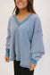 Jaycee French Terry Oversized Sweatshirt - Dusty Blue