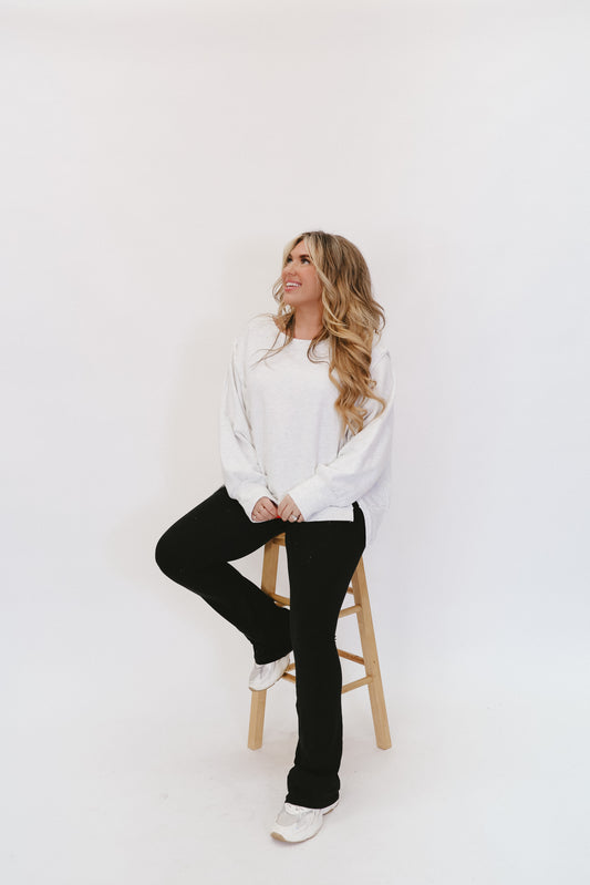 Leah Raw Edge Tunic - Ash Grey