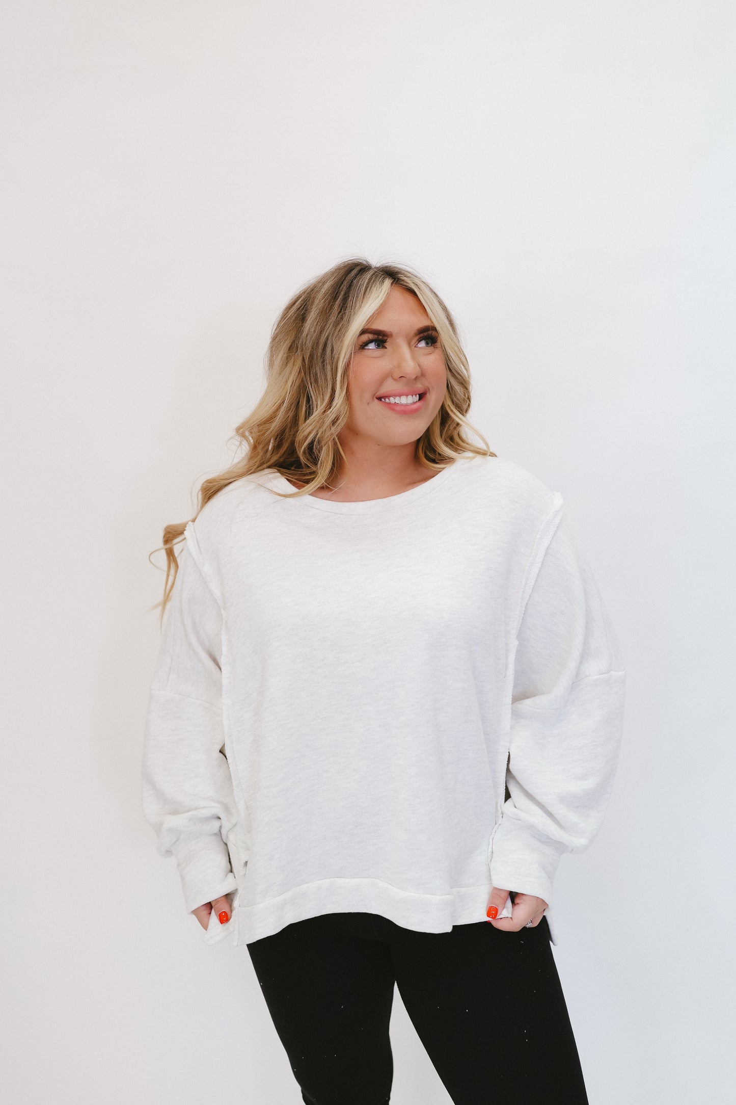 Leah Raw Edge Tunic - Ash Grey