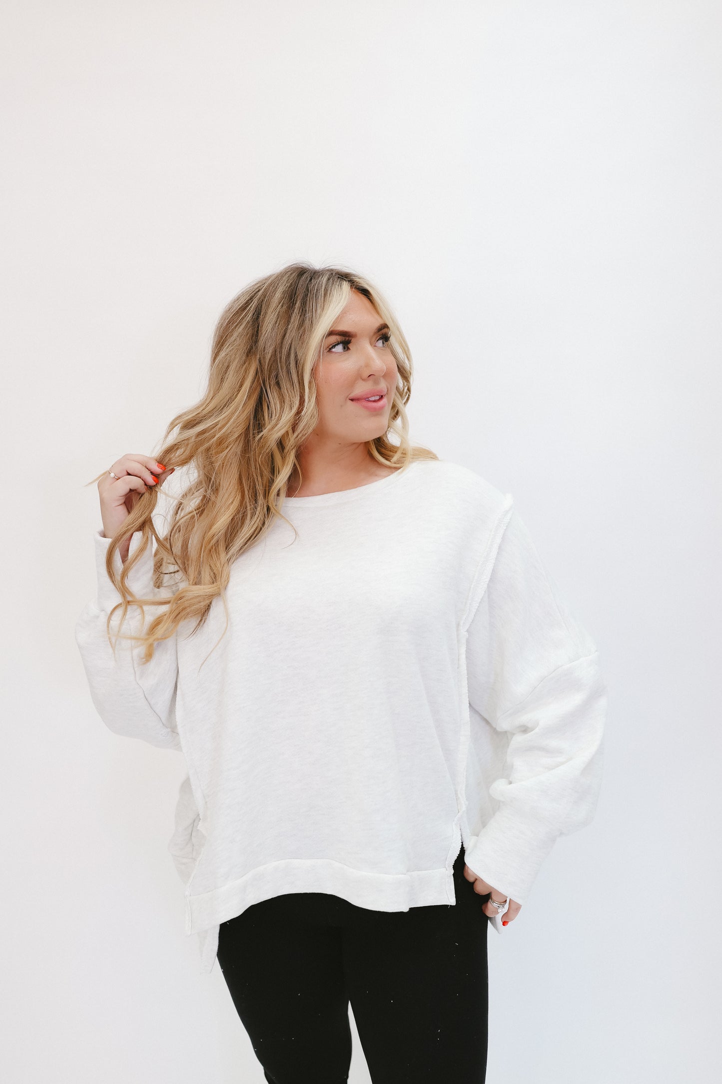 Leah Raw Edge Tunic - Ash Grey