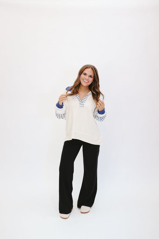 Kendall Color-Block Tunic Top - Navy