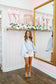 Brittany Batwing Sleeve Ruffle Hem Top - Light Blue