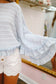 Brittany Batwing Sleeve Ruffle Hem Top - Light Blue