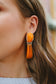 Raegan Resin Drop Statement Earrings - Orange