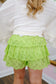 Ella Eyelet Ruffle Shorts - Pear