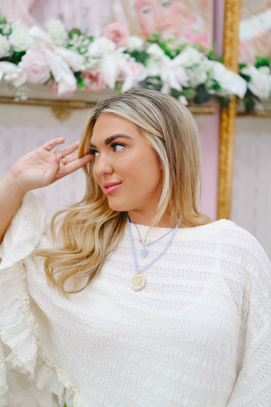Shelley Shell Layered Necklace - Blue