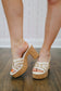Marina Crochet Bead & Cork Platform Sandals - Ivory