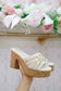 Marina Crochet Bead & Cork Platform Sandals - Ivory