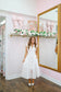 Aden Polka Dot V-Neck Smocked Zip Midi Dress - Off White/Black