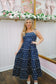 Kyler Polka Dot Print Smocked Maxi - Navy