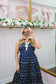 Kyler Polka Dot Print Smocked Maxi - Navy